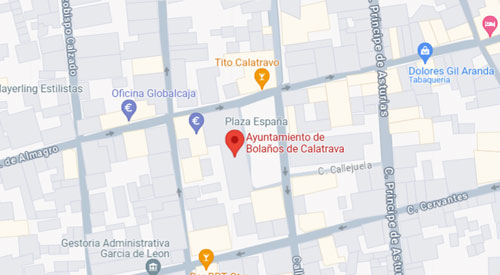 mapa Registro Civil Juzgado de Paz de Bolaños de Calatrava