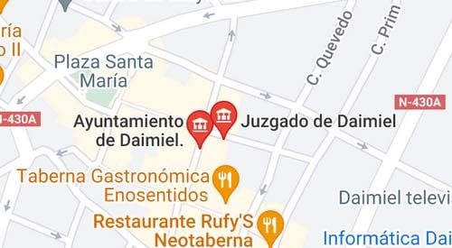 mapa Registro Civil Daimiel